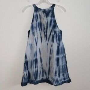 Moon River Blue Tie Dye Cotton Tunic Sundress Dress